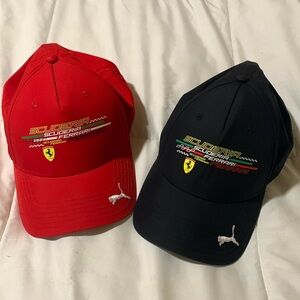 Bundle of 2 Puma Ferrari Caps 1) black 2)
red